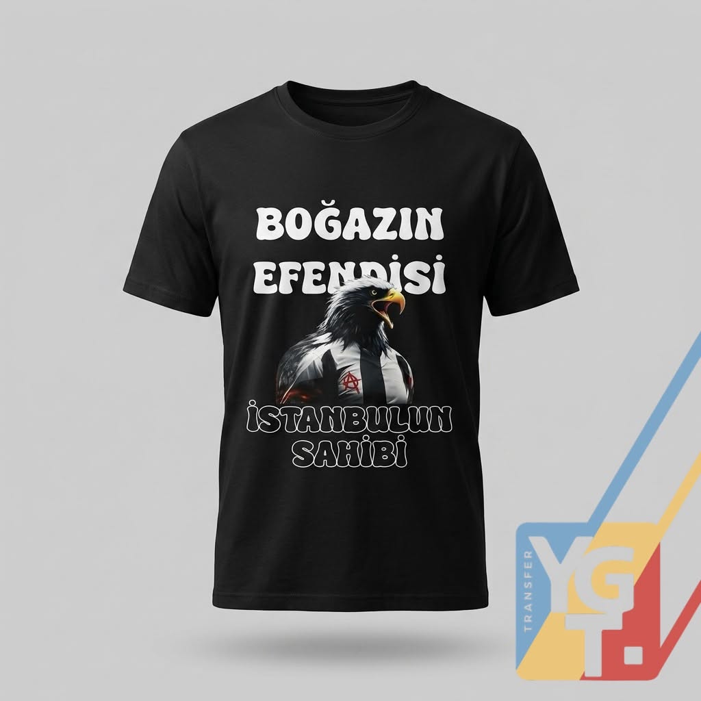 Beşiktaş sevdalıları için özel olarak tasarlanan “Boğazın Efendisi, İstanbul’un Sahibi” tişörtü ile tribün şıklığını sokağa taşıyoruz.