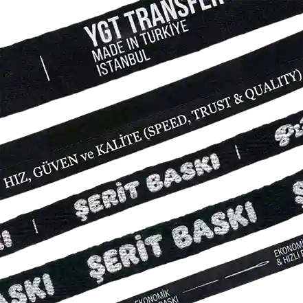 Sürekli rulo kumaş ve şeritler üzerine uygulanan net kesimli serigraf baskı